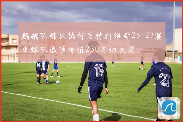 鹈鹕队确认执行马特科维奇26-27赛季球队选项价值230万的决定